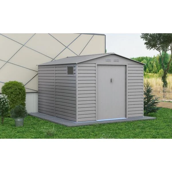 Sinolily Evan Plus E Tuinhuis Met Dubbele Schuifdeur En Raam - 8,84 M² - Grijs 1 Sinolily Evan Plus E Tuinhuis Met Dubbele Schuifdeur En Raam - 8,84 M² - Grijs