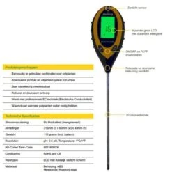 4 In 1 Meter (pH, Licht, Temperatuur En Vocht) -ESSCHERT DESIGN Winkel meetapparatuur 4 in 1 1484056061 4 600