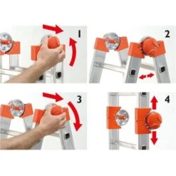 Telescopische Ladder Goliath 4 × 6 Treden -ESSCHERT DESIGN Winkel telescopische ladder goliath 4x6 1603636252 600